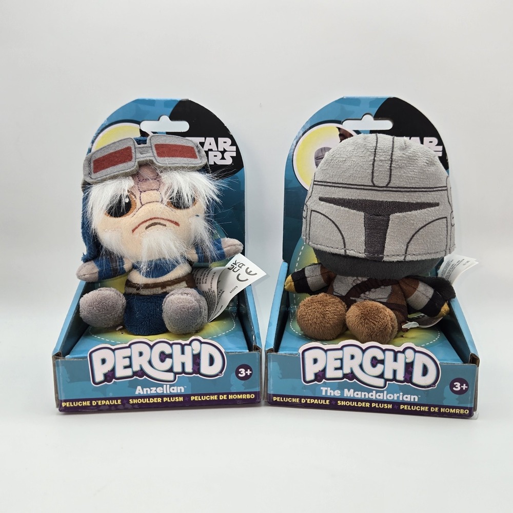 Star Wars Perch'd Anzellan Mandalorian Shoulder Plush 2 Pack Bundle NEW